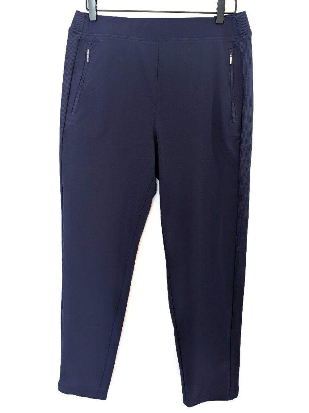 NWT Chico's | Zenergy UPF Rib Mix Ankle Pants Navy Blue Athleisure | Size US 10 - Picture 4 of 13